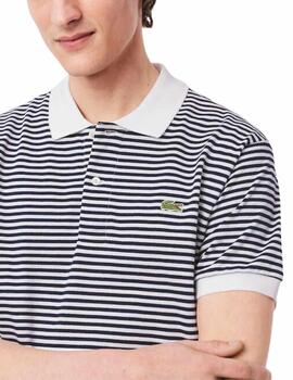 Polo Lacoste Original de manga corta a rayas para hombre