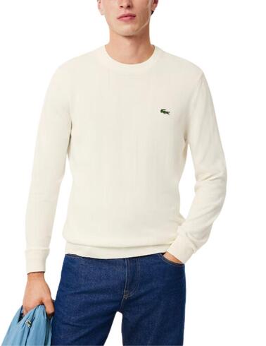 Jersey Lacoste de algodón con cuello redondo de hombre