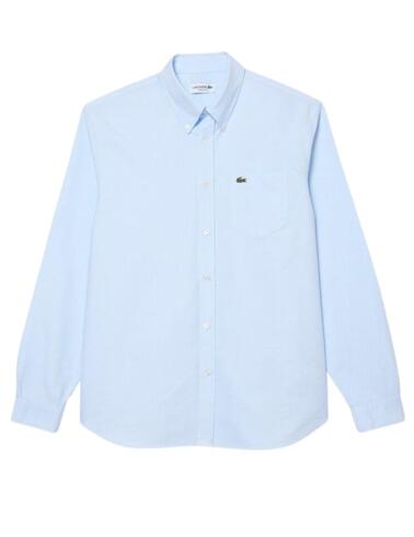 Lacoste cmsa m/l de oxford celeste bolsillo hombre