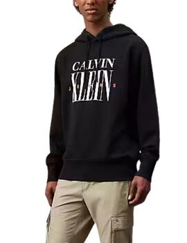 Sudadera Calvin Klein con monograma XL y capucha de hombre