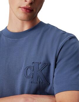 Camiseta Calvin Klein con aplique CK en el pecho de hombre