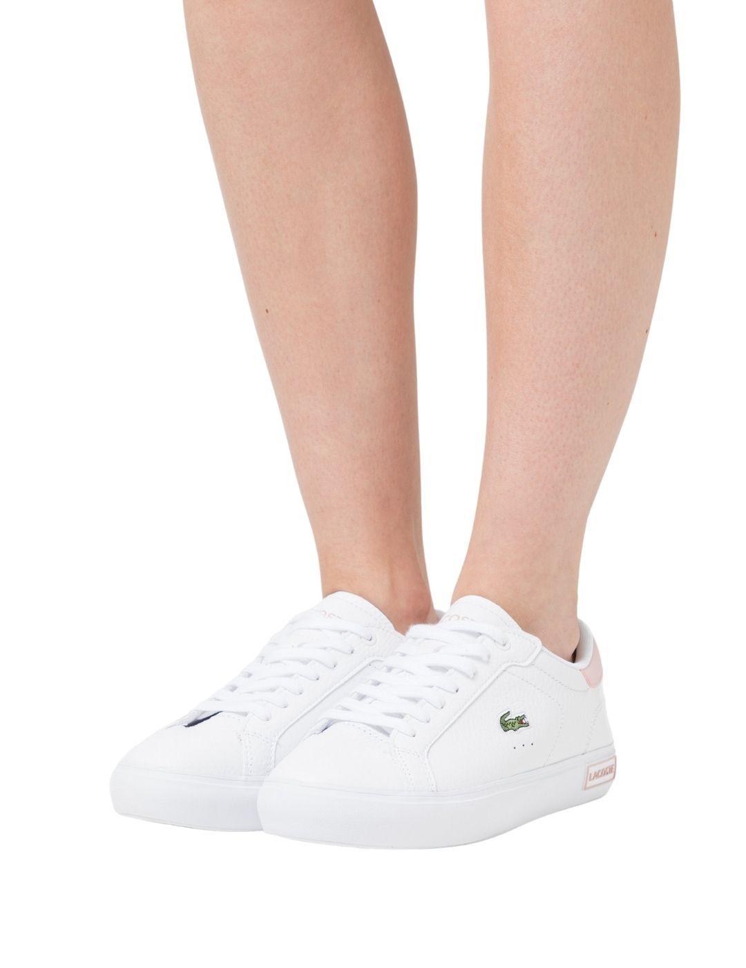 Lacoste Powercourt Blush Leather Sneakers blanco zapatillas mujer