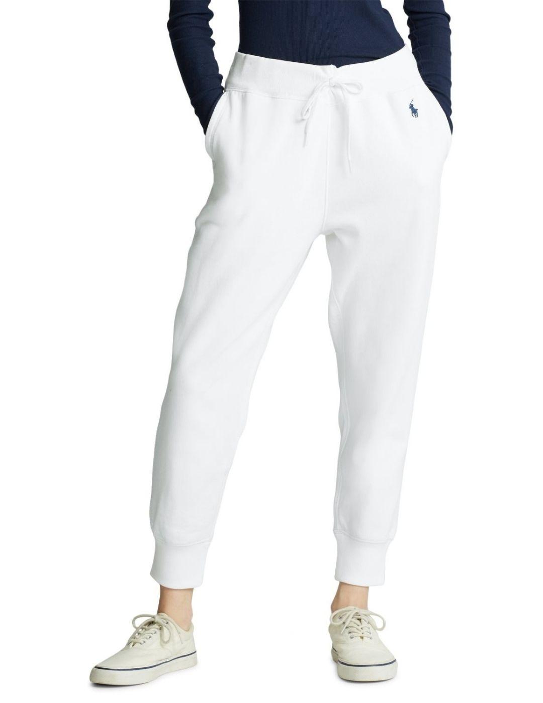 Pantalón de chándal Polo Ralph Lauren blanco de mujer