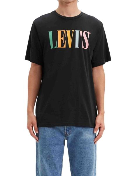 Óptima Cerdito africano Camiseta Levis Relaxed Graphic Tee negra de hombre